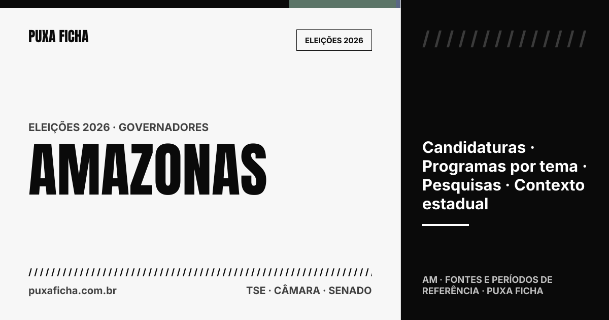 Eleições 2026: Amazonas. Candidaturas, programas e contexto estadual.