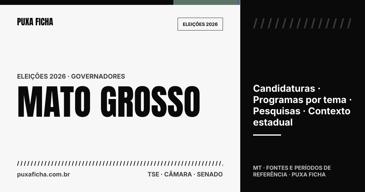 Eleições 2026: Mato Grosso. Candidaturas, programas e contexto estadual.