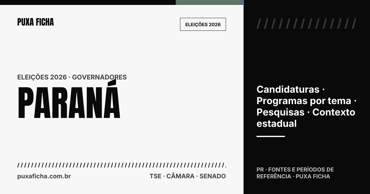 Eleições 2026: Paraná. Candidaturas, programas e contexto estadual.