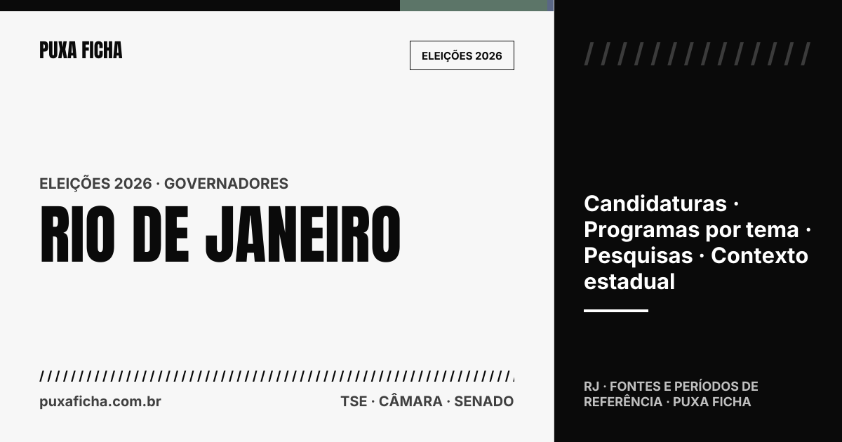 Eleições 2026: Rio de Janeiro. Candidaturas, programas e contexto estadual.