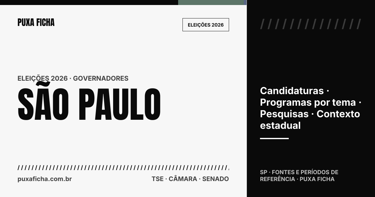 Eleições 2026: São Paulo. Candidaturas, programas e contexto estadual.