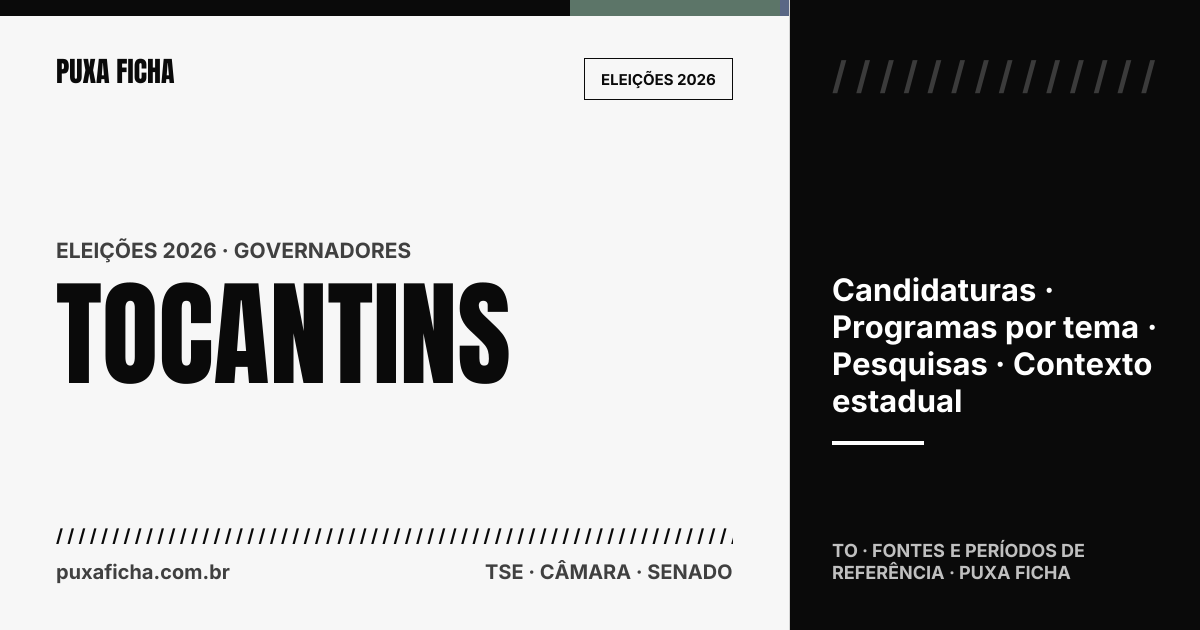 Eleições 2026: Tocantins. Candidaturas, programas e contexto estadual.